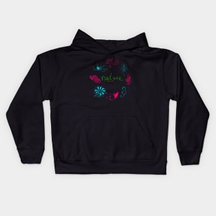 Nature compilation blue and pink Kids Hoodie